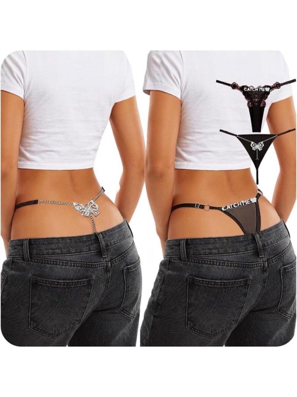 Women's Gold Cash Charm & Boss Adjustable Sexy Underwear Panties